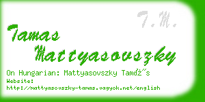 tamas mattyasovszky business card